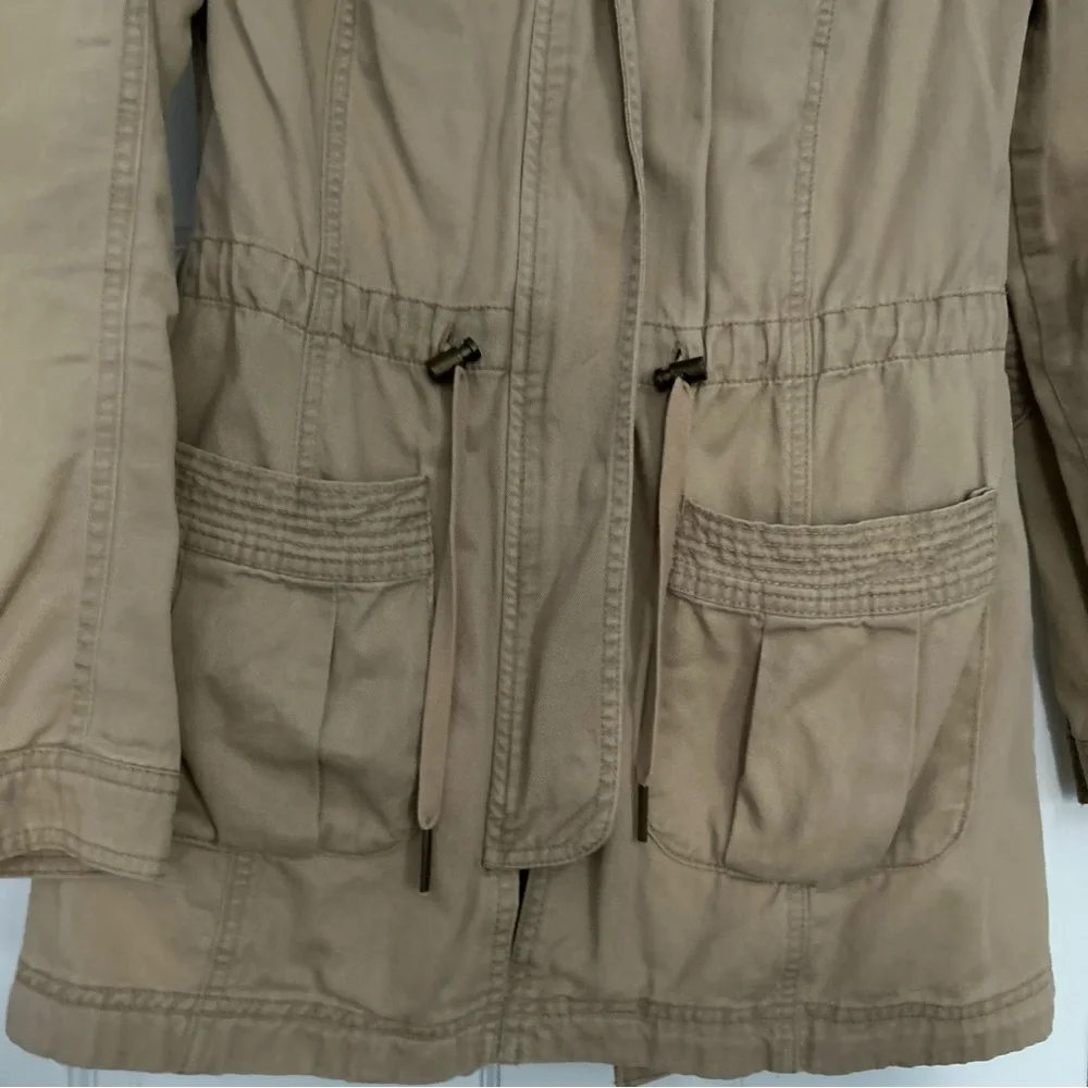 Mossimo Supply Co women’s medium tan cotton lightweight spring jacket longline